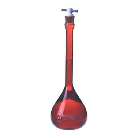 Cp Lab Safety. Kimble Kimax Class A Ray-Sorb Volumetric Flask Color-Coded PTFE Stopper 500ML Case of 12 28016-500
